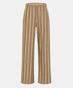 Hot Baccarat Pantalon Raye En Jersey Lurex - Rouille Multicolore Femmes Pantalons Et Shorts