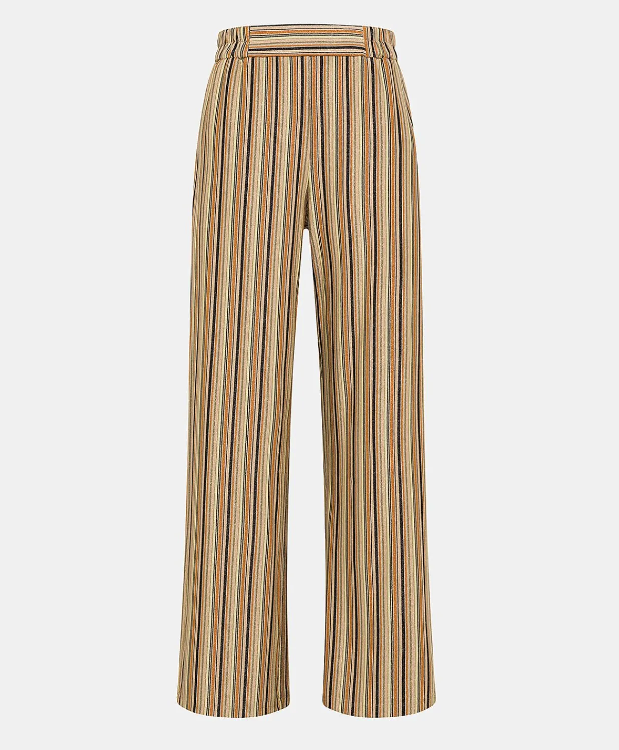 Hot Baccarat Pantalon Raye En Jersey Lurex - Rouille Multicolore Femmes Pantalons Et Shorts