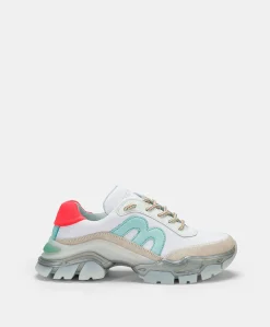 Best Baskets Puffin - Blanc/Multicolore Femmes Chaussures