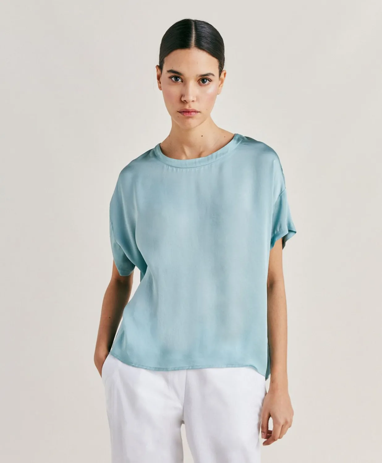 Blouse Alonso En Soie Unie - Ceruleen Femmes Chemisiers Et Chemises