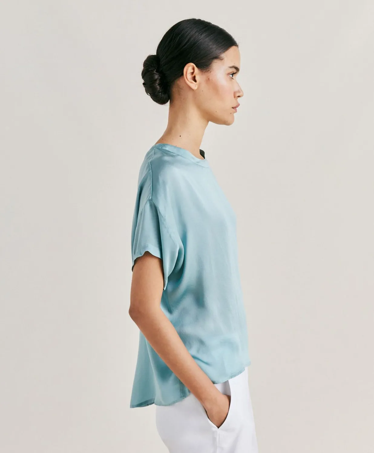 Blouse Alonso En Soie Unie - Ceruleen Femmes Chemisiers Et Chemises