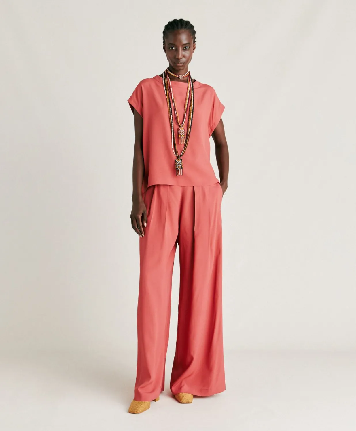 Sale Blouse Curacao En Acetate De Soie - Amarante Femmes Chemisiers Et Chemises