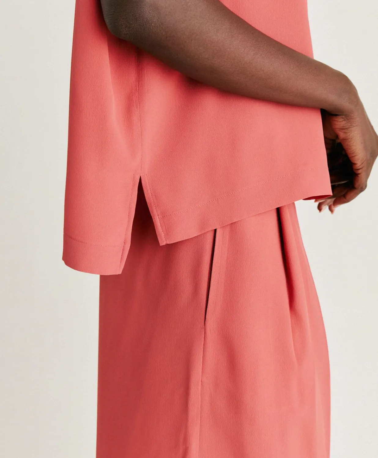 Sale Blouse Curacao En Acetate De Soie - Amarante Femmes Chemisiers Et Chemises