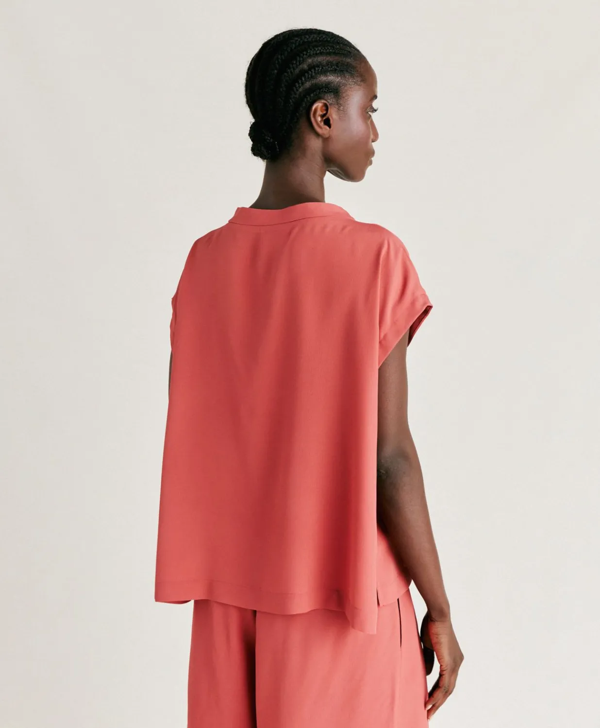 Sale Blouse Curacao En Acetate De Soie - Amarante Femmes Chemisiers Et Chemises