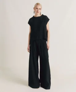 Clearance Blouse En Acetate De Soie Curacao - Noir Femmes Chemisiers Et Chemises