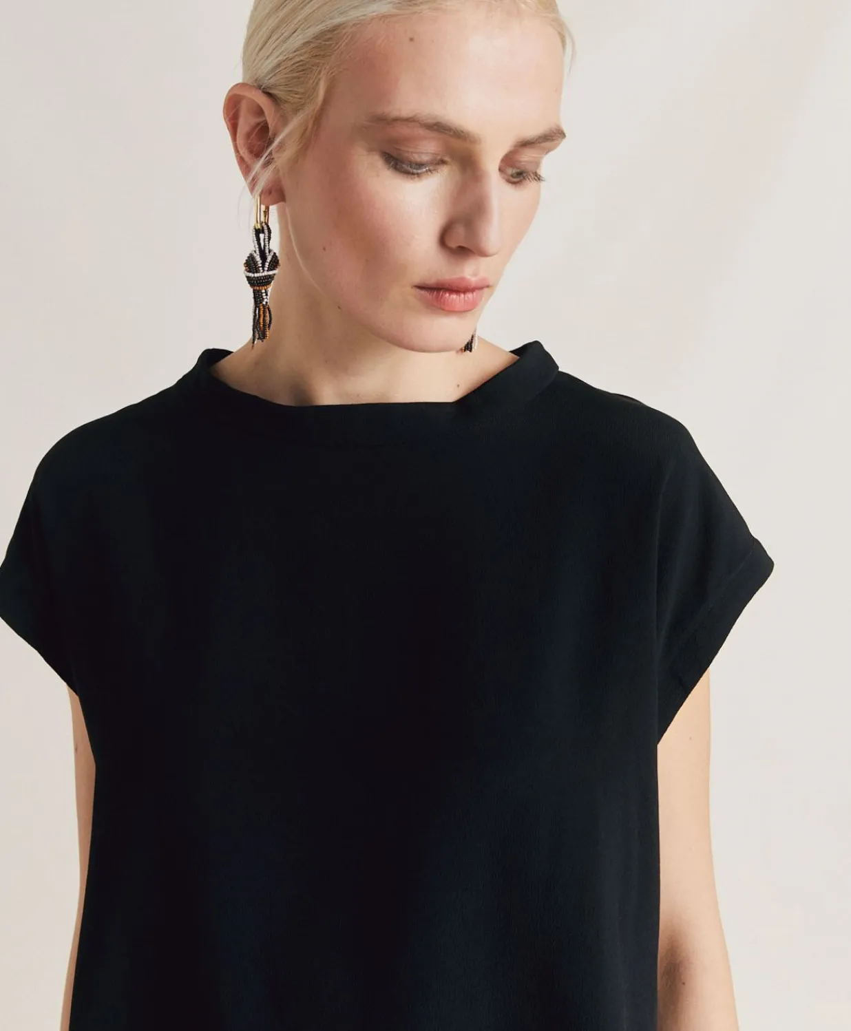Clearance Blouse En Acetate De Soie Curacao - Noir Femmes Chemisiers Et Chemises