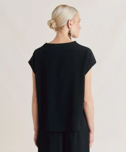 Clearance Blouse En Acetate De Soie Curacao - Noir Femmes Chemisiers Et Chemises