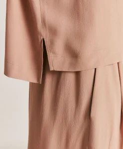 Clearance Blouse En Acetate De Soie Curacao - Nude Femmes Chemisiers Et Chemises