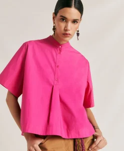 Hot Blouse En Popeline Mialli - Fuchsia Femmes Chemisiers Et Chemises