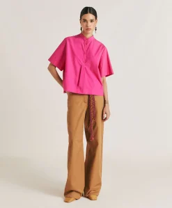 Hot Blouse En Popeline Mialli - Fuchsia Femmes Chemisiers Et Chemises