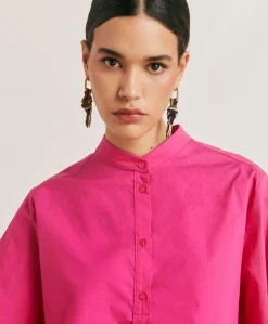 Hot Blouse En Popeline Mialli - Fuchsia Femmes Chemisiers Et Chemises