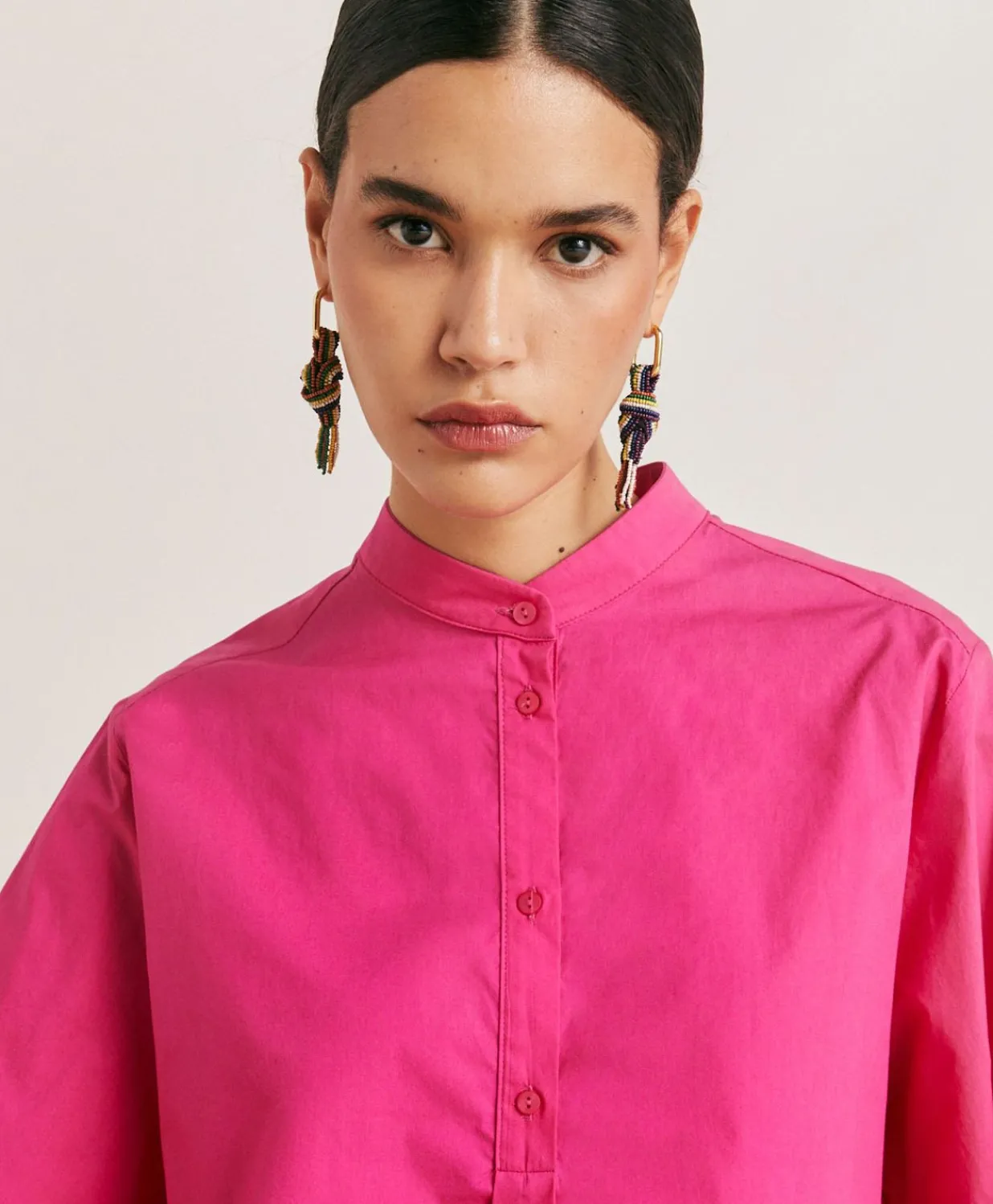 Hot Blouse En Popeline Mialli - Fuchsia Femmes Chemisiers Et Chemises