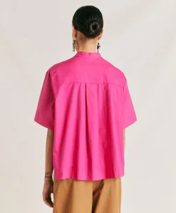 Hot Blouse En Popeline Mialli - Fuchsia Femmes Chemisiers Et Chemises