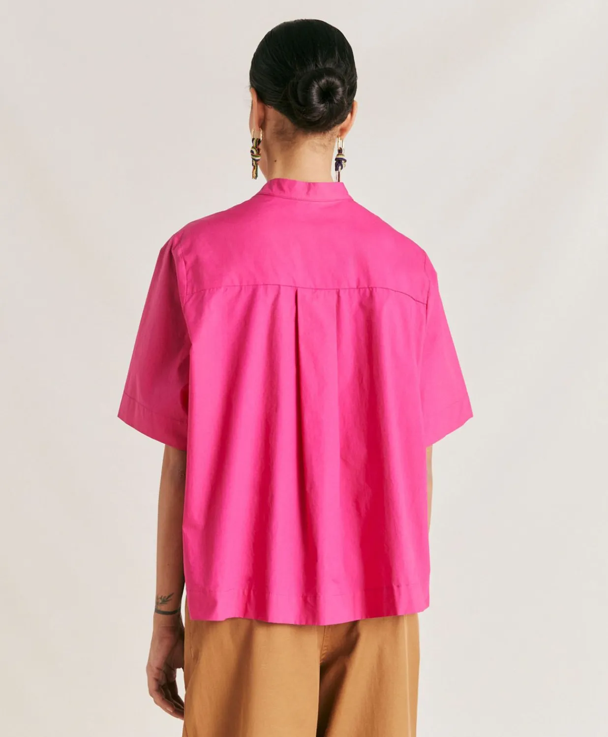 Hot Blouse En Popeline Mialli - Fuchsia Femmes Chemisiers Et Chemises