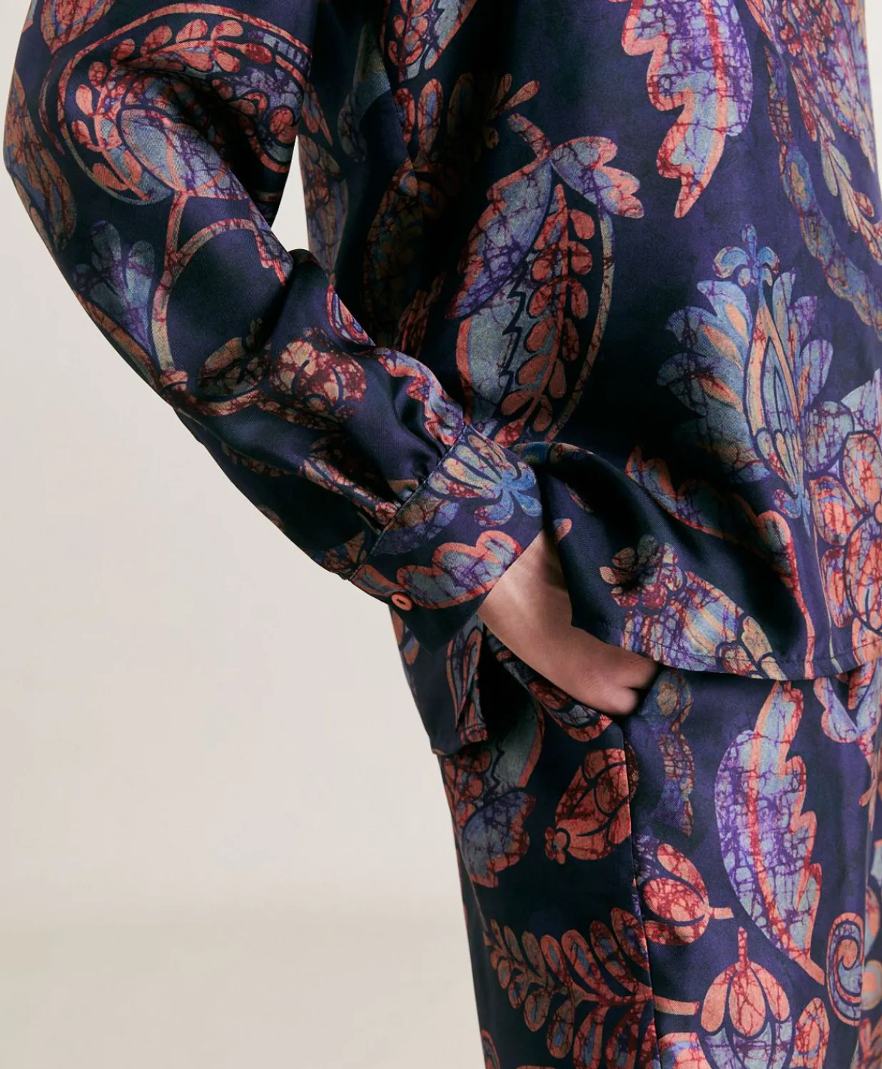 Hot Blouse En Serge De Soie Torret - Bleu Nuit Multicolore Femmes Costumes Et Costumes