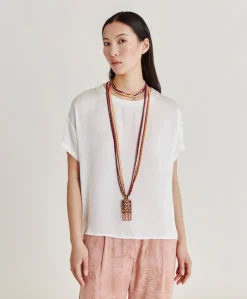 Online Blouse En Soie Et Acetate De Curacao - Creme Femmes Costumes Et Costumes