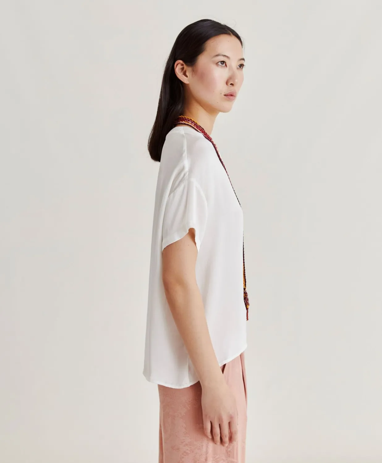 Online Blouse En Soie Et Acetate De Curacao - Creme Femmes Costumes Et Costumes