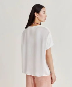 Online Blouse En Soie Et Acetate De Curacao - Creme Femmes Costumes Et Costumes