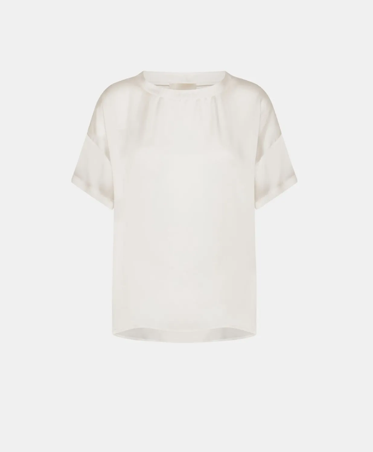 Blouse En Soie Unie Alonso - Creme Femmes Chemisiers Et Chemises