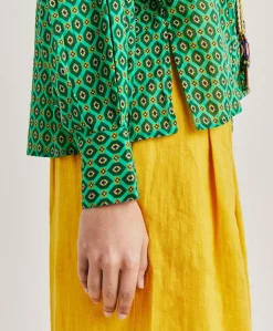 Blouse Gypsofilia En Voile De Coton Imprime - Emeraude Femmes Chemisiers Et Chemises