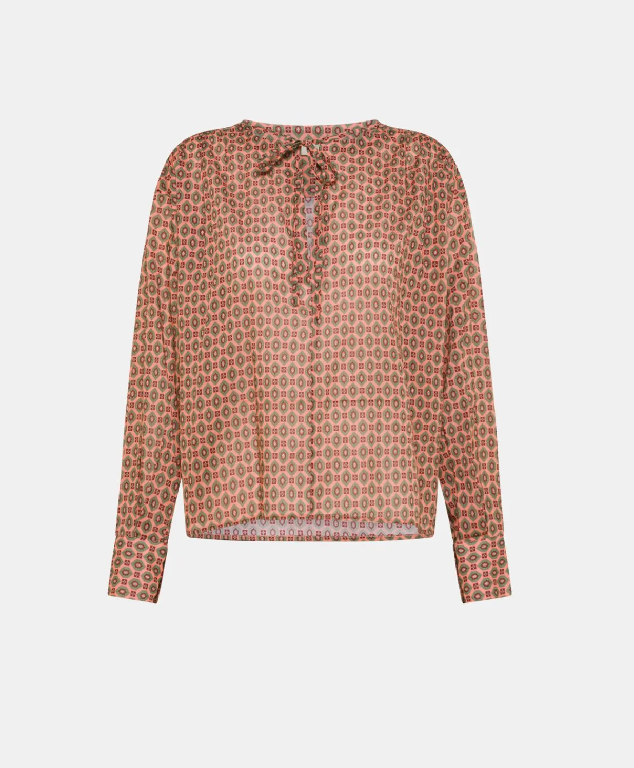 Hot Blouse Gypsofilia En Voile De Coton Imprime - Corail Femmes Chemisiers Et Chemises