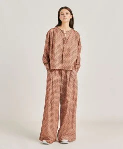 Hot Blouse Gypsofilia En Voile De Coton Imprime - Corail Femmes Chemisiers Et Chemises