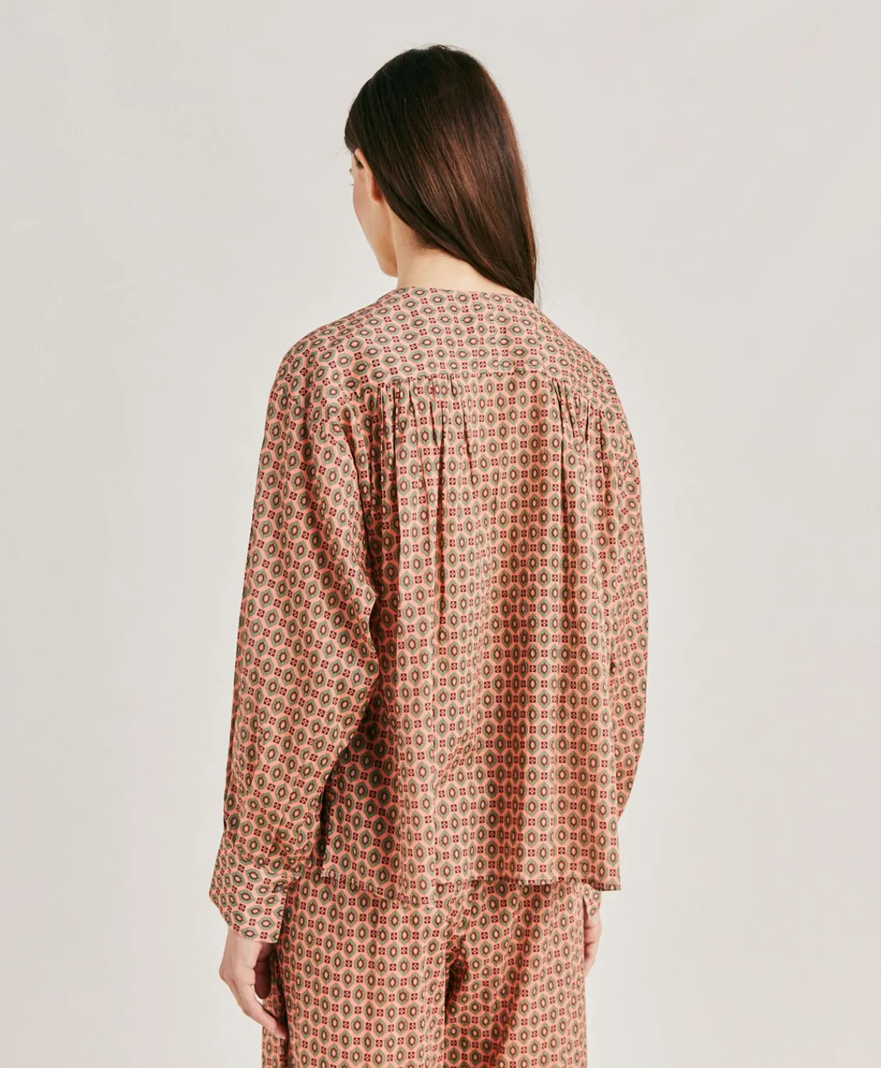 Hot Blouse Gypsofilia En Voile De Coton Imprime - Corail Femmes Chemisiers Et Chemises