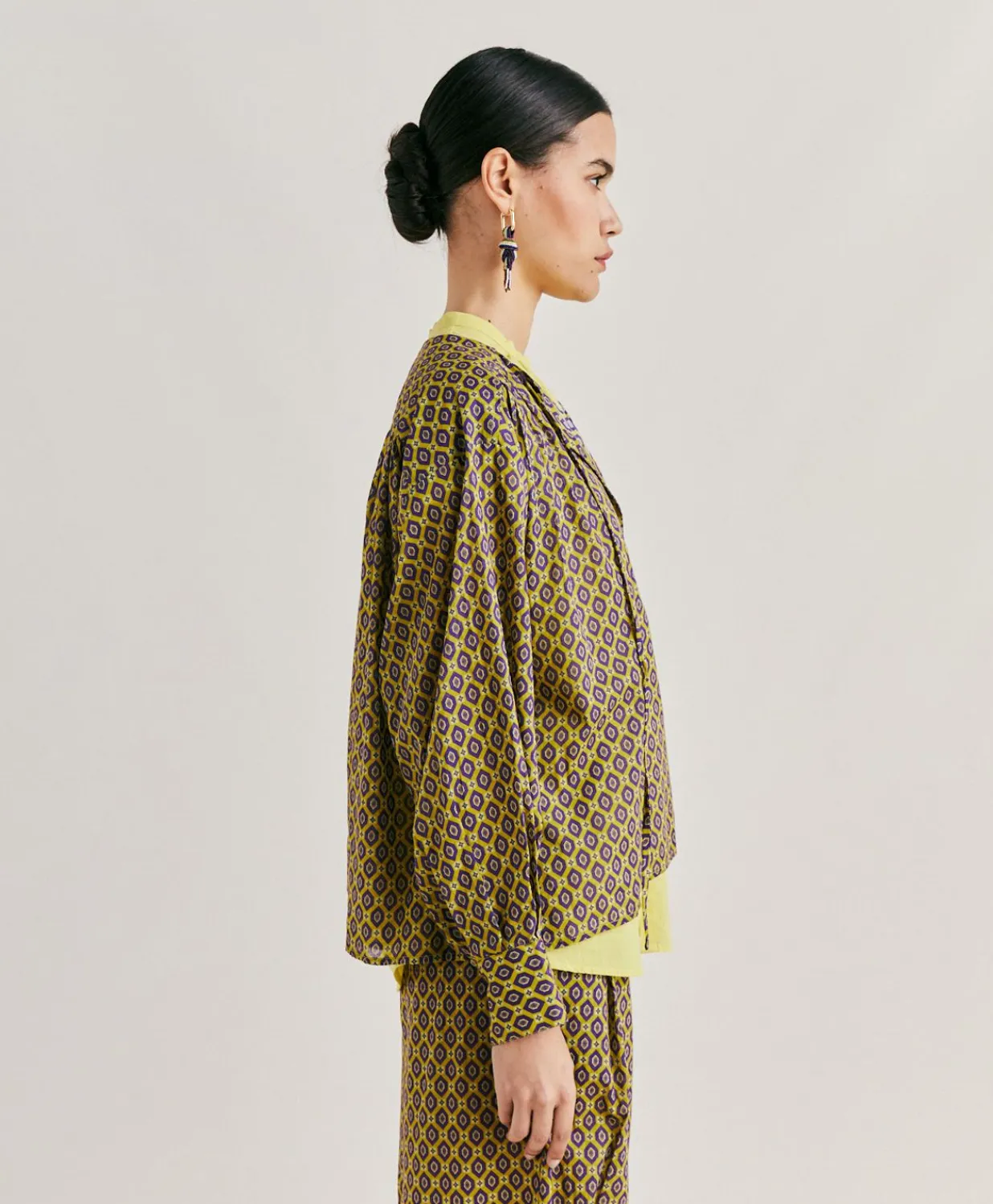 Best Blouse Gypsophile En Voile De Coton Imprime - Petrole Femmes Chemisiers Et Chemises