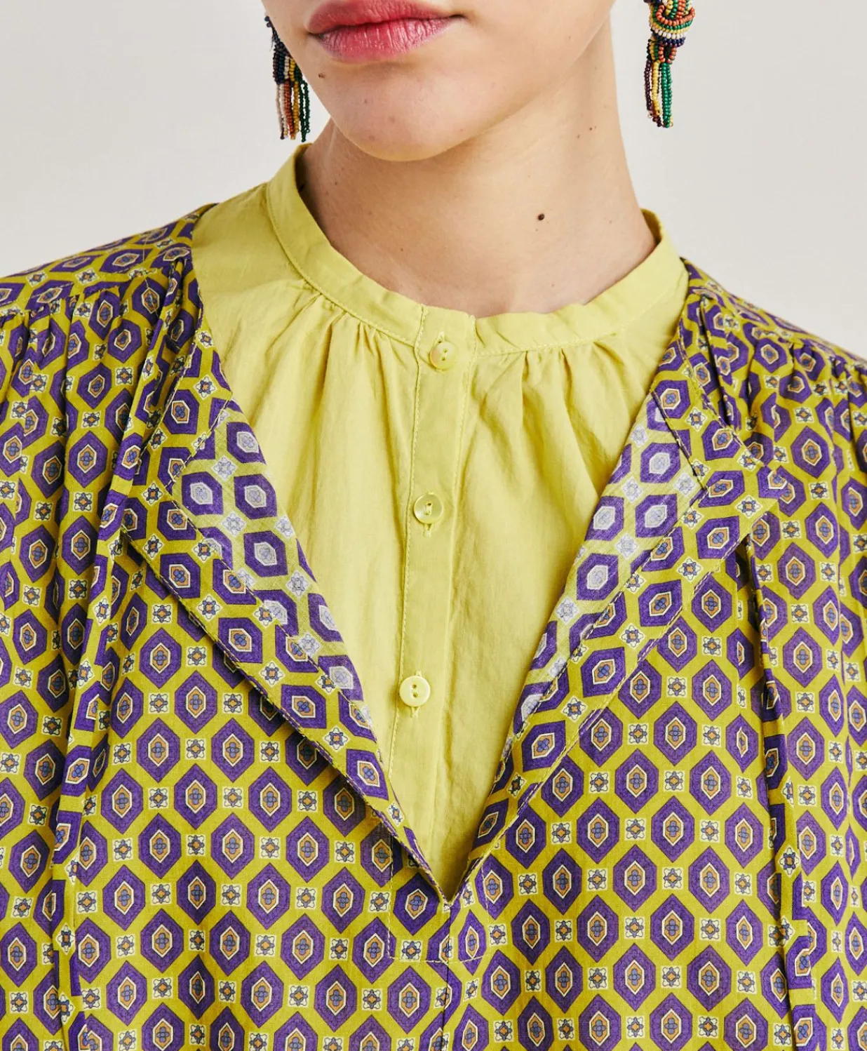 Best Blouse Gypsophile En Voile De Coton Imprime - Petrole Femmes Chemisiers Et Chemises