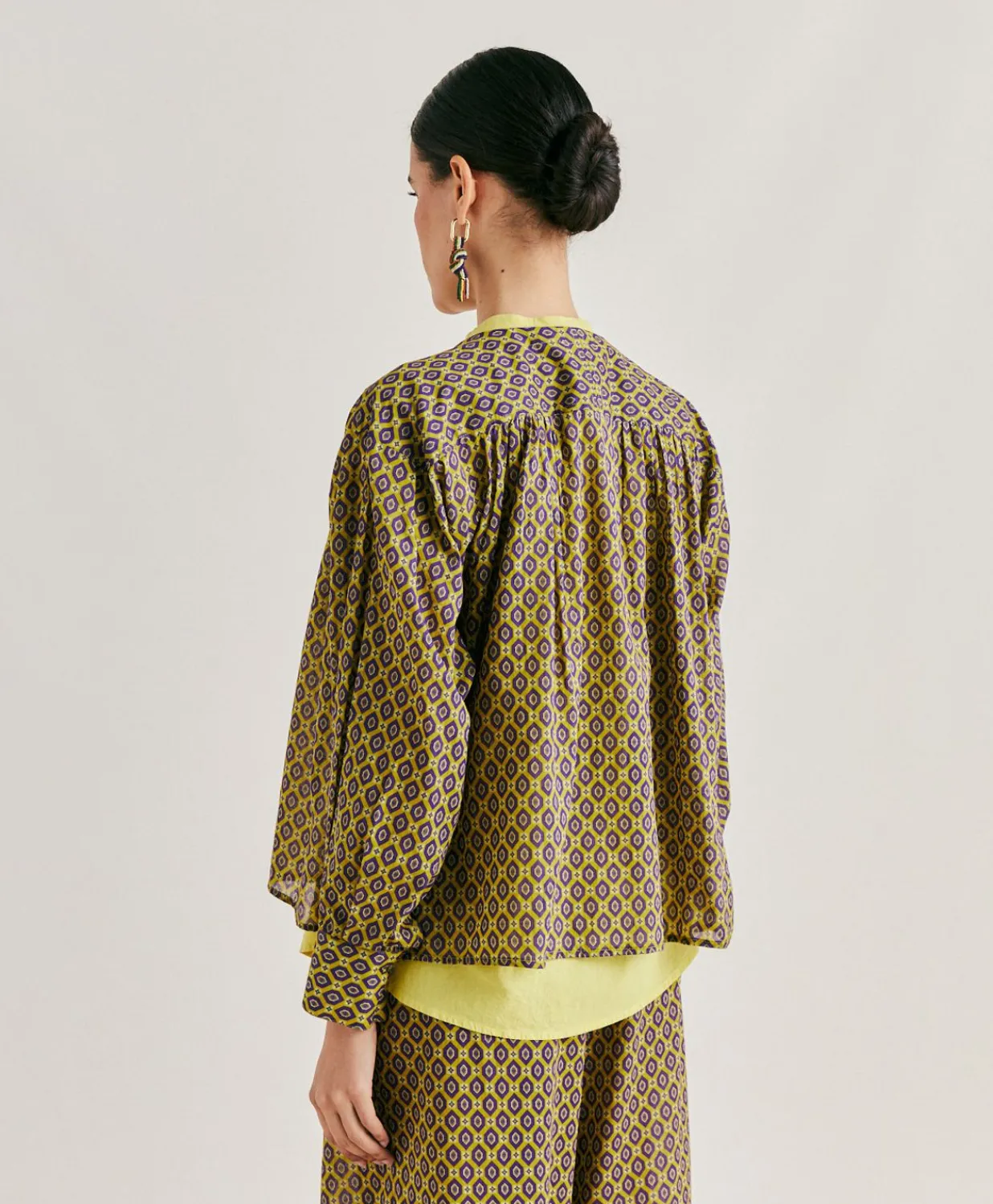 Best Blouse Gypsophile En Voile De Coton Imprime - Petrole Femmes Chemisiers Et Chemises