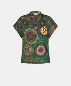 Blouse Paso En Soie Haboutai - Vert Multicolore Femmes Chemisiers Et Chemises