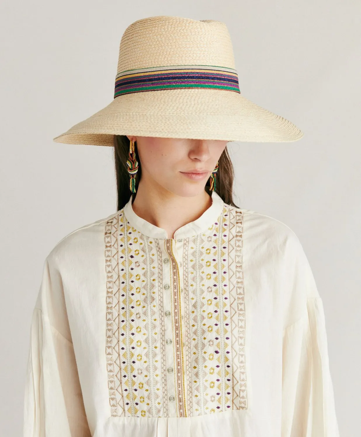 Outlet Blouse Raphael En Voile De Coton Brode - Creme Femmes Chemisiers Et Chemises