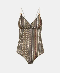 New Body En Nylon Imprime Tore - Multicolore Noir Femmes Bodys Et SurVêtements