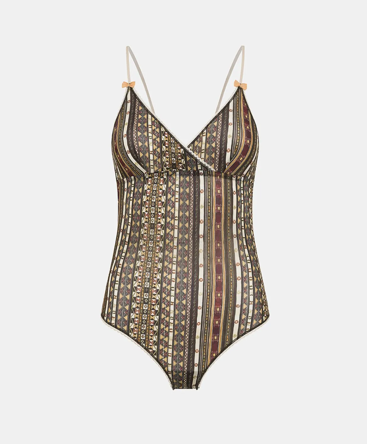 New Body En Nylon Imprime Tore - Multicolore Noir Femmes Bodys Et SurVêtements