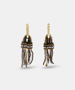 Online Boucles D'Oreilles Avec Perles Zimmari - Cacao Multicolore Femmes Bijoux