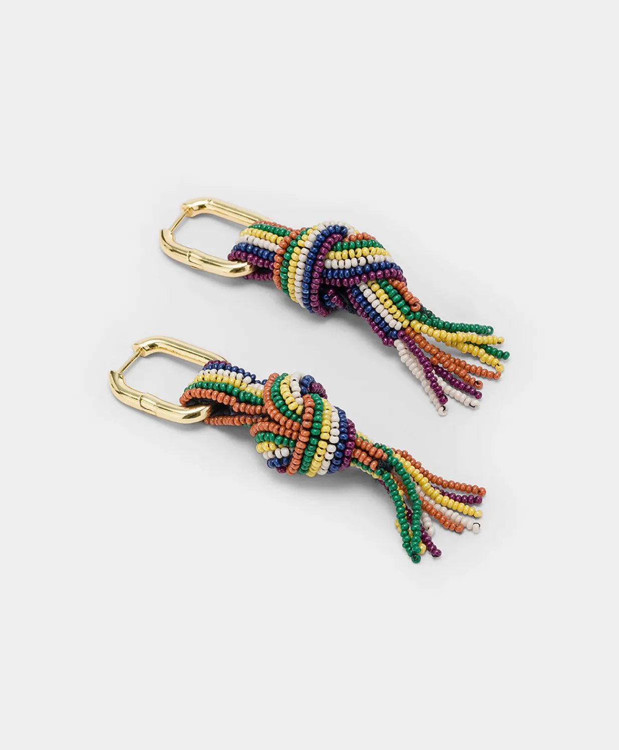Clearance Boucles D'Oreilles Nodu Avec Perles - Vert/Multicolore Femmes Bijoux