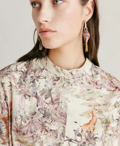 Discount Boucles D'Oreilles Nodu Avec Perles - Brule/Multicolore Femmes Bijoux