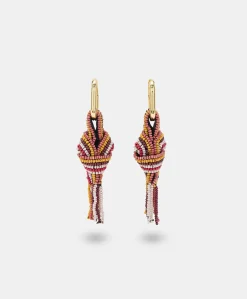Discount Boucles D'Oreilles Nodu Avec Perles - Brule/Multicolore Femmes Bijoux