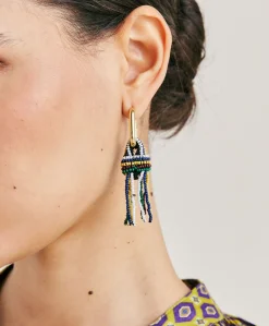 Boucles D'Oreilles Zimmari Avec Perles - Vert Multicolore Femmes Bijoux