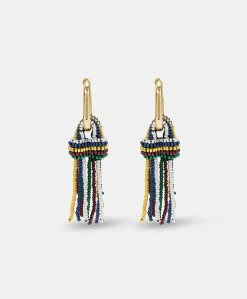 Boucles D'Oreilles Zimmari Avec Perles - Vert Multicolore Femmes Bijoux
