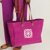 New Cabas Paraguan En Toile Avec Broderie - Cyclamen Femmes Sacs Et Pochettes