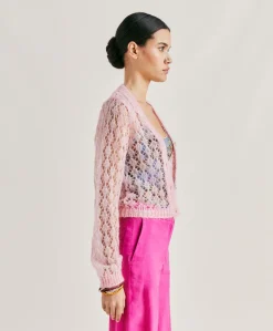 Best Cardigan Altea En Mohair Doux - Rose Bebe Femmes Tricots