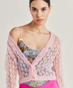 Best Cardigan Altea En Mohair Doux - Rose Bebe Femmes Tricots