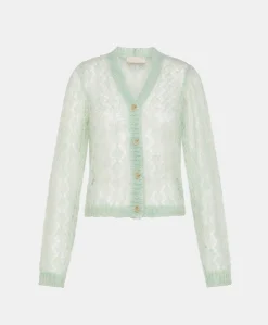 Discount Cardigan Altea En Mohair Doux - Turquoise Femmes Tricots