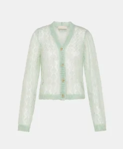 Discount Cardigan Altea En Mohair Doux - Turquoise Femmes Tricots