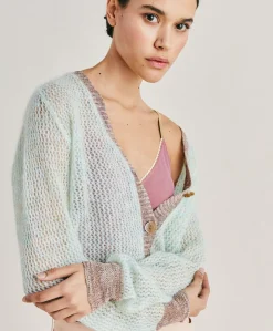 Best Cardigan Dream En Mohair Doux - Turquoise Femmes Tricots