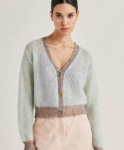 Best Cardigan Dream En Mohair Doux - Turquoise Femmes Tricots