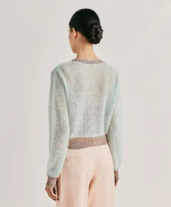 Best Cardigan Dream En Mohair Doux - Turquoise Femmes Tricots