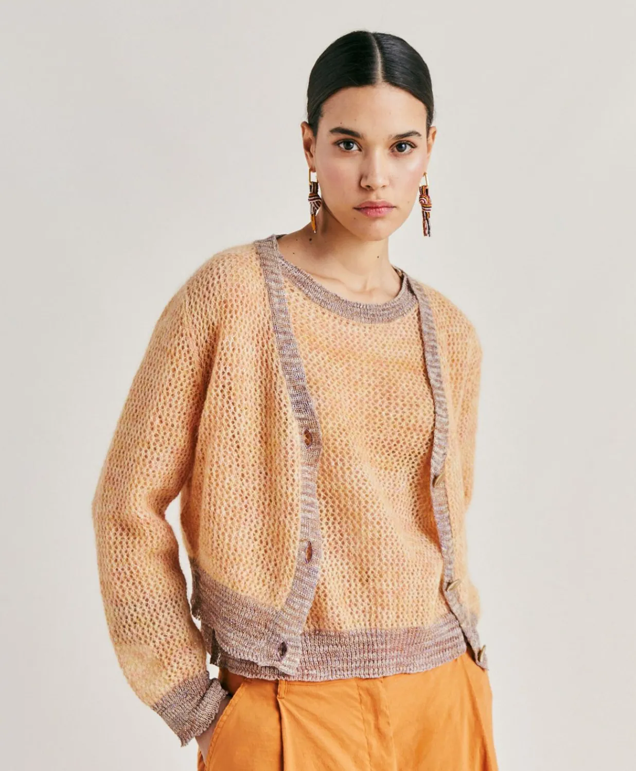 Online Cardigan Dream En Mohair Doux - Orange Femmes Tricots