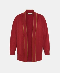 Clearance Cardigan En Lin Stretch Sandy - Bordeaux Femmes Tricots